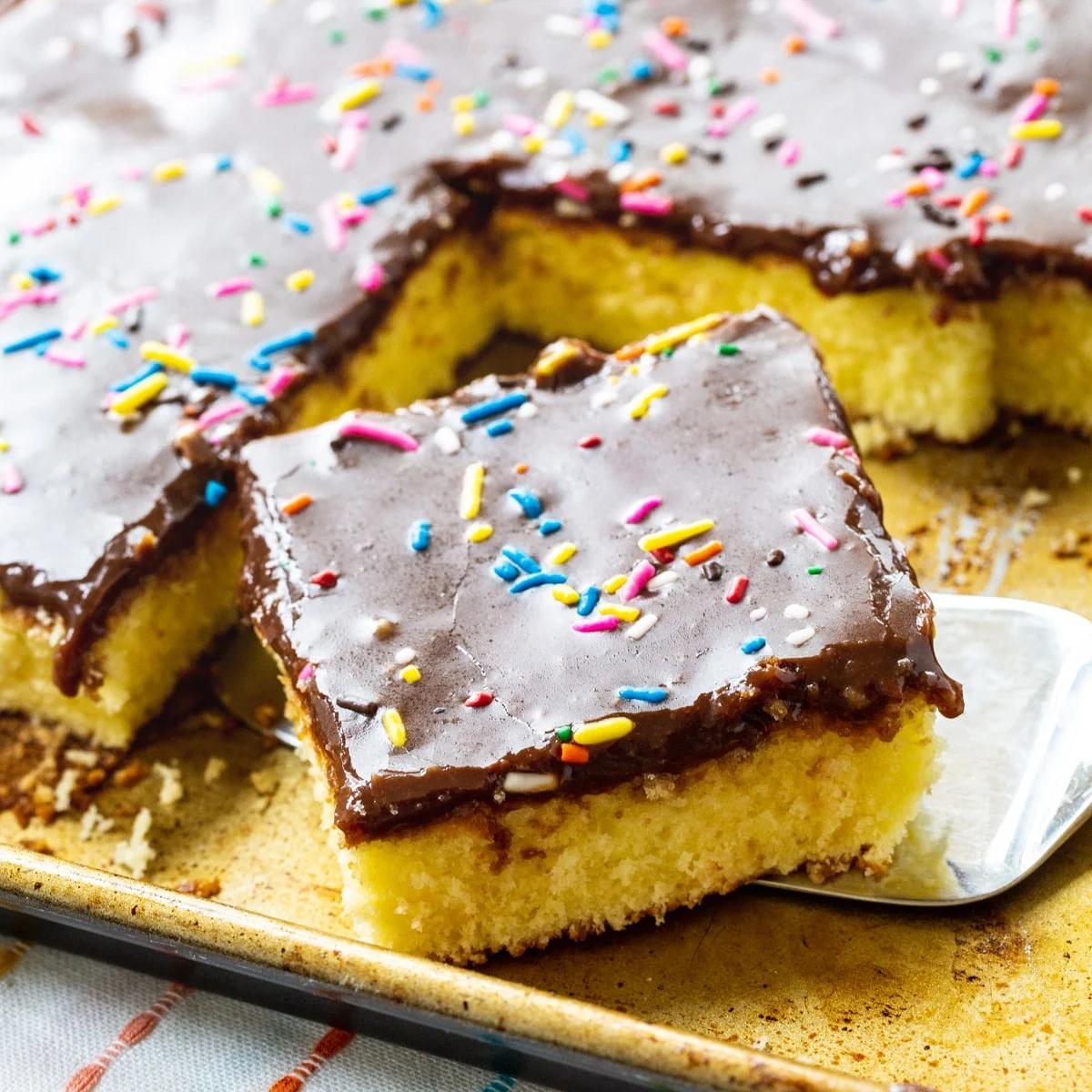 Cream Cheese Sheet Cake with Chocolate Icing