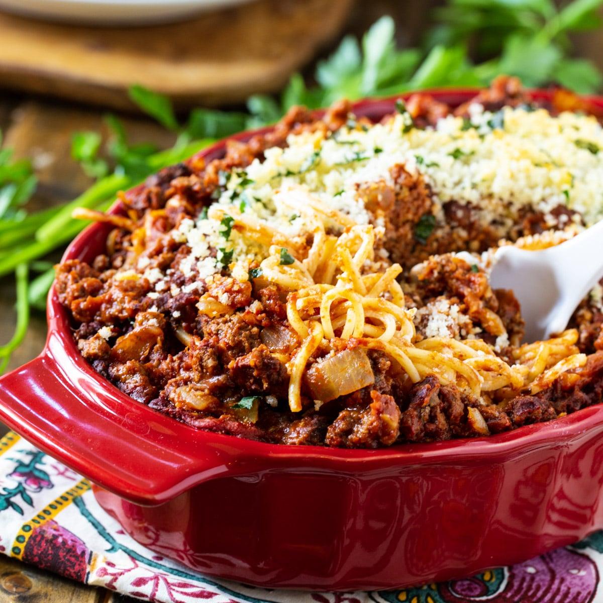 Cream Cheese Spaghetti Casserole