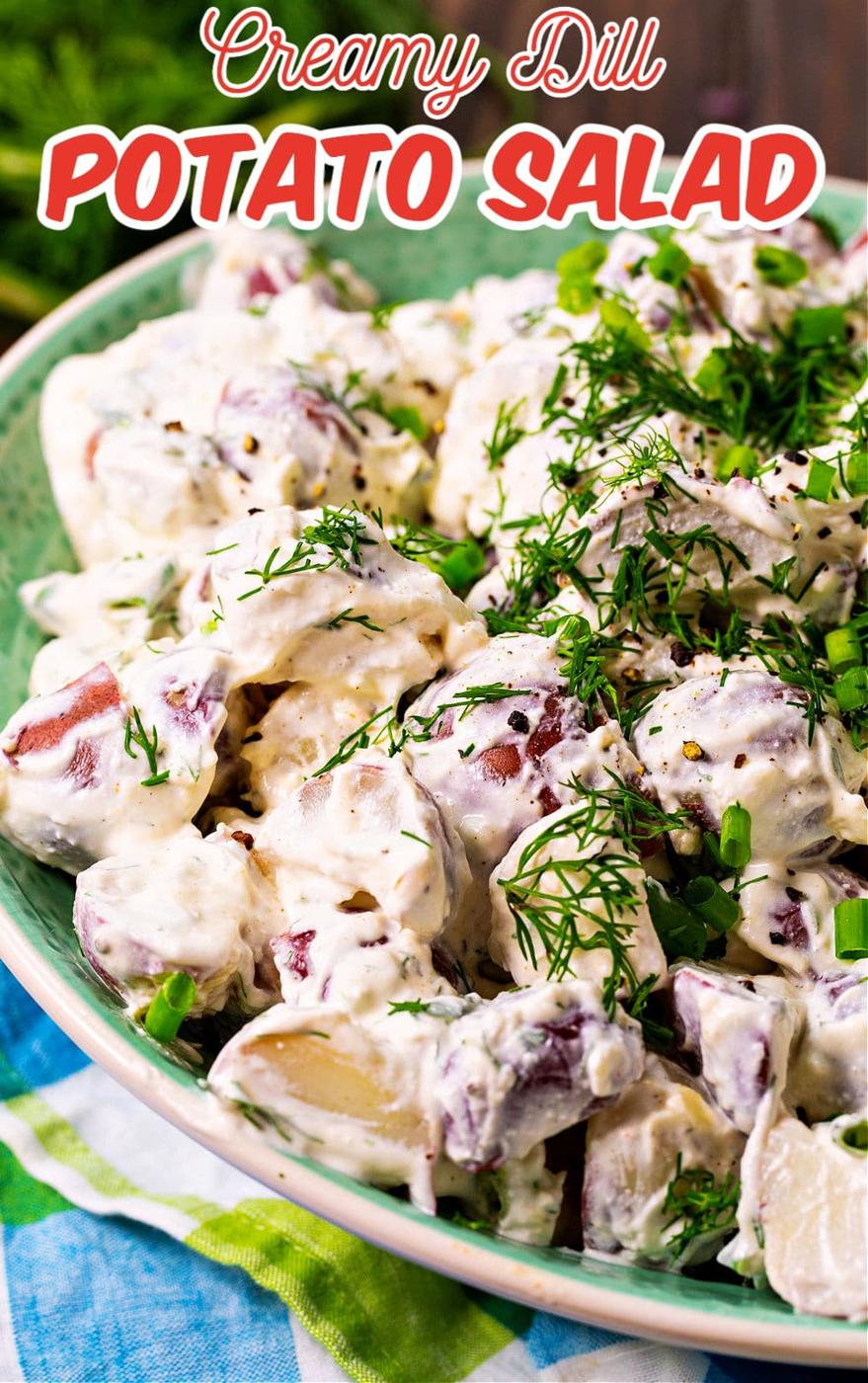 Creamy Dill Potato Salad in serving bowl.