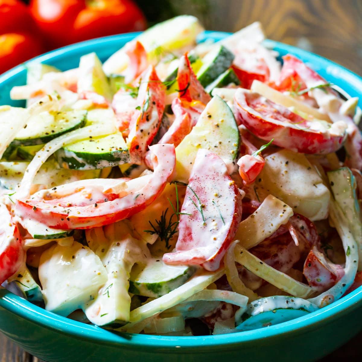 Creamy Tomato and Cucumber Salad