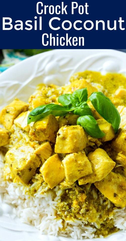 Crock Pot Basil Coconut Chicken