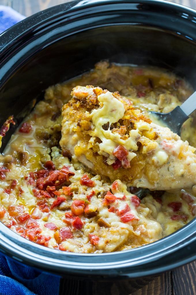 Crock Pot Cheesy Stuffing Chicken