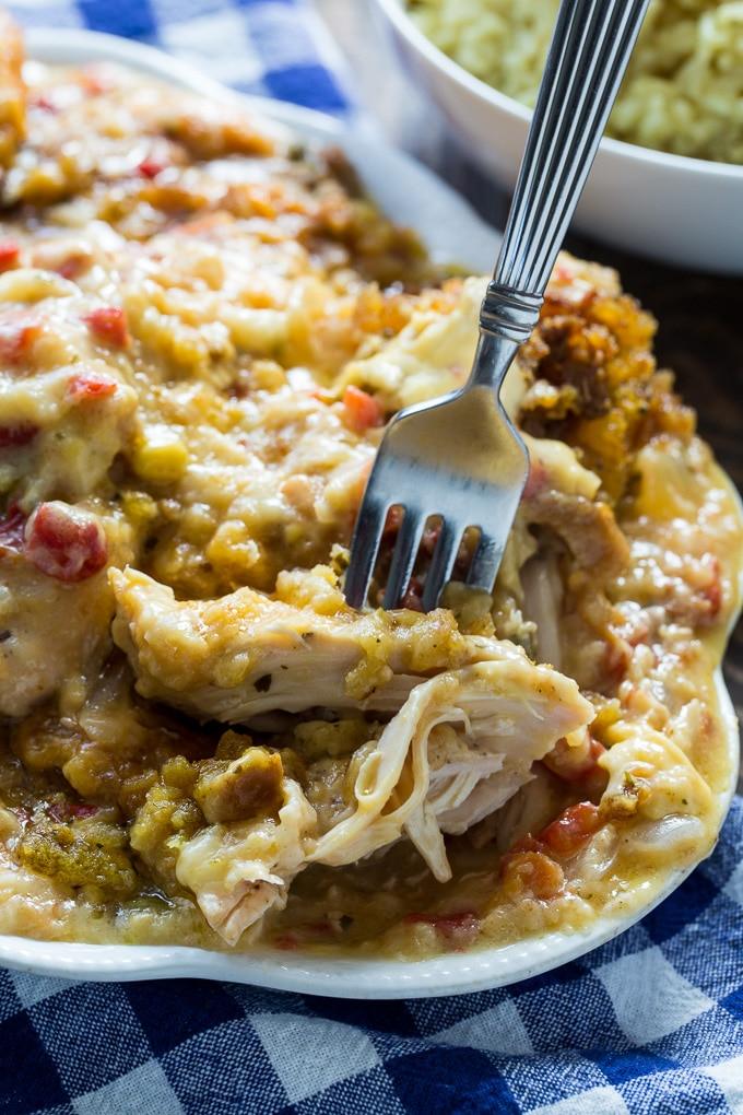 Crock Pot Cheesy Stuffing Chicken