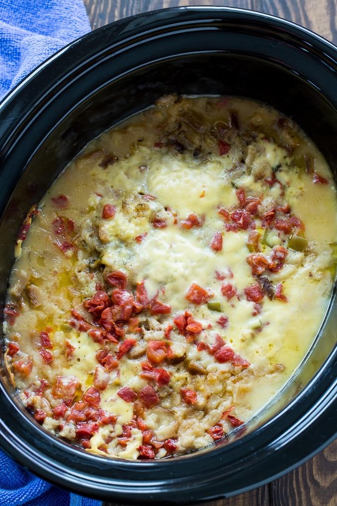 Crock Pot Cheesy Stuffing Chicken