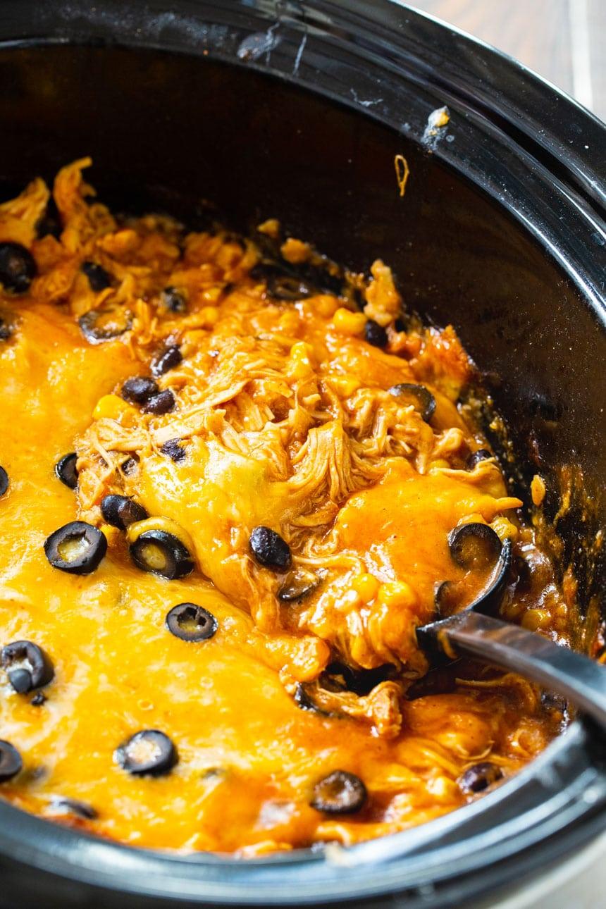 Crock Pot Chicken Enchilada Casserole
