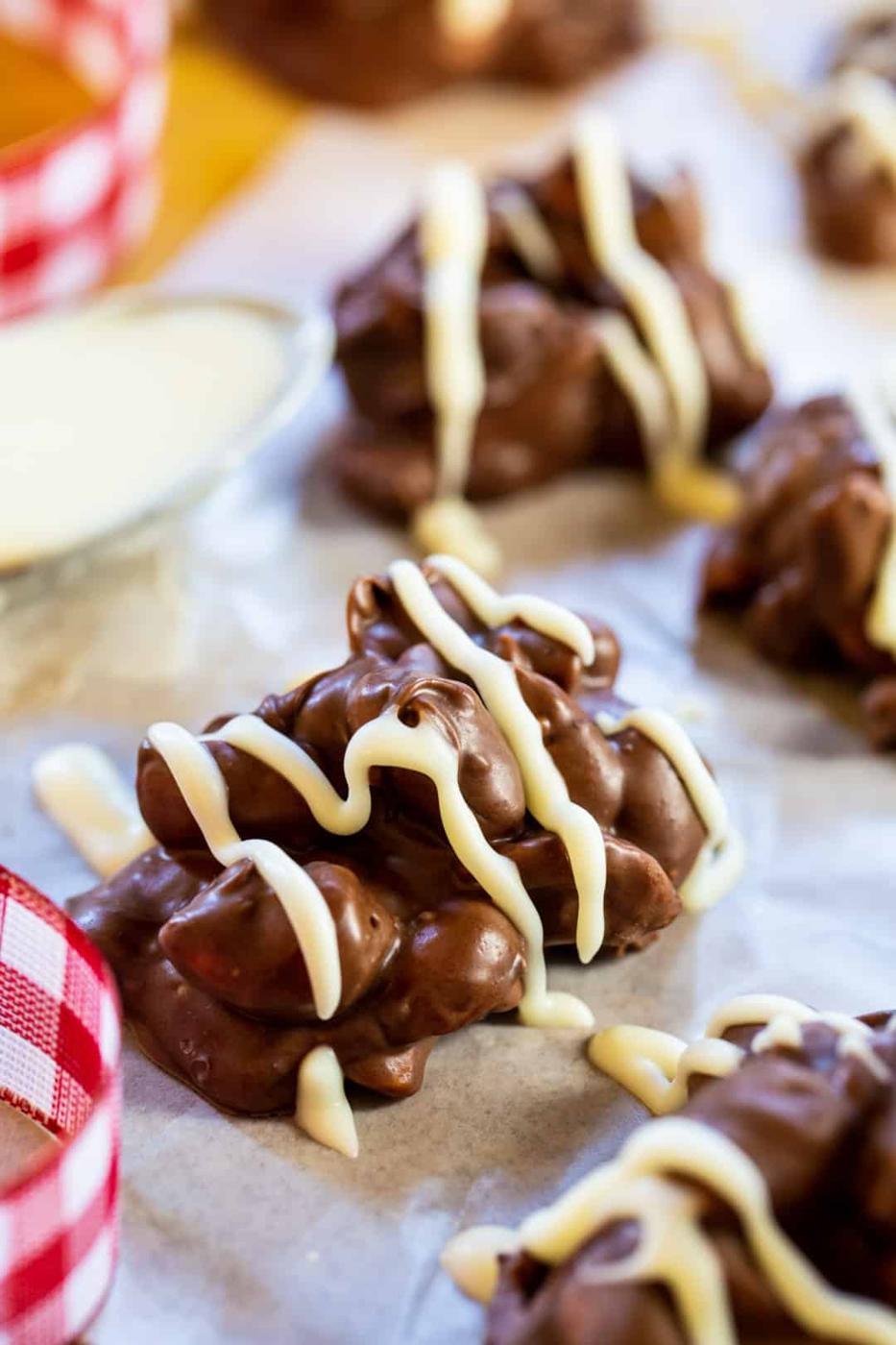 Nut Clusters on wax paper.