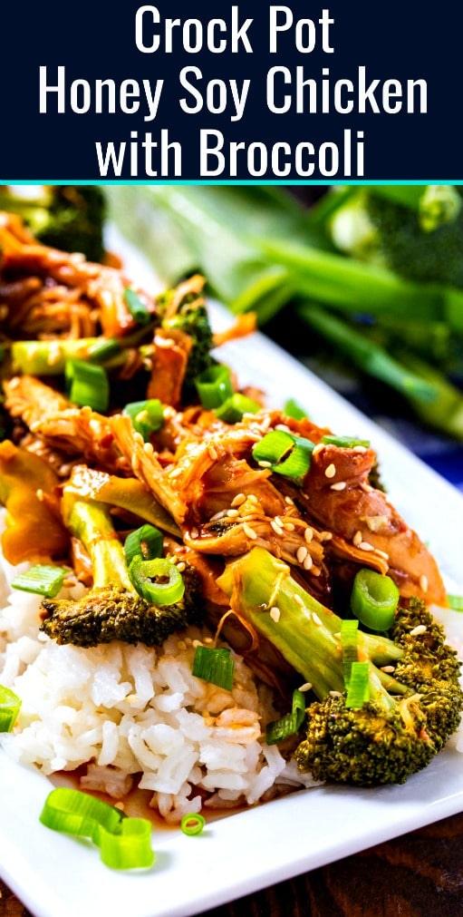 Honey Soy Chicken and Broccoli over white rice