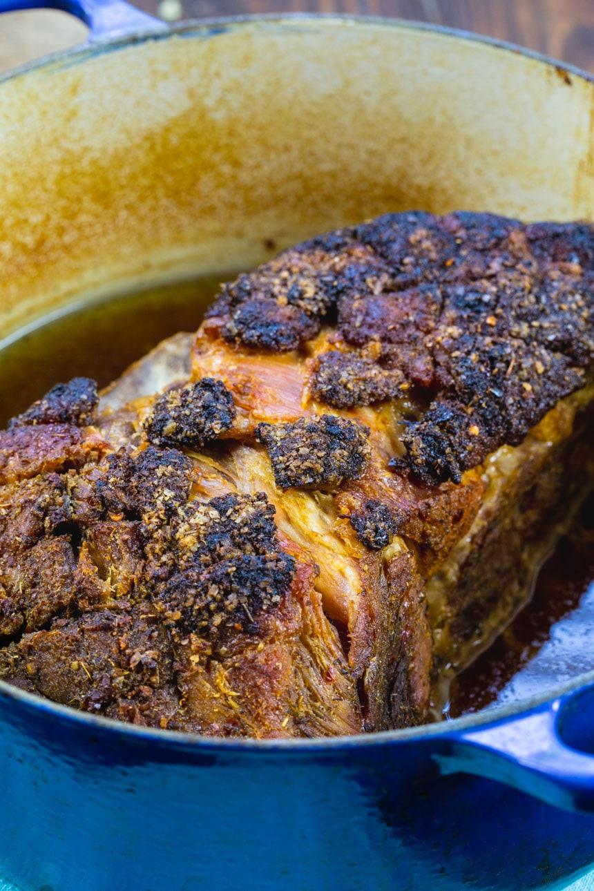 Cuban Pork Roast in Dutch oven.
