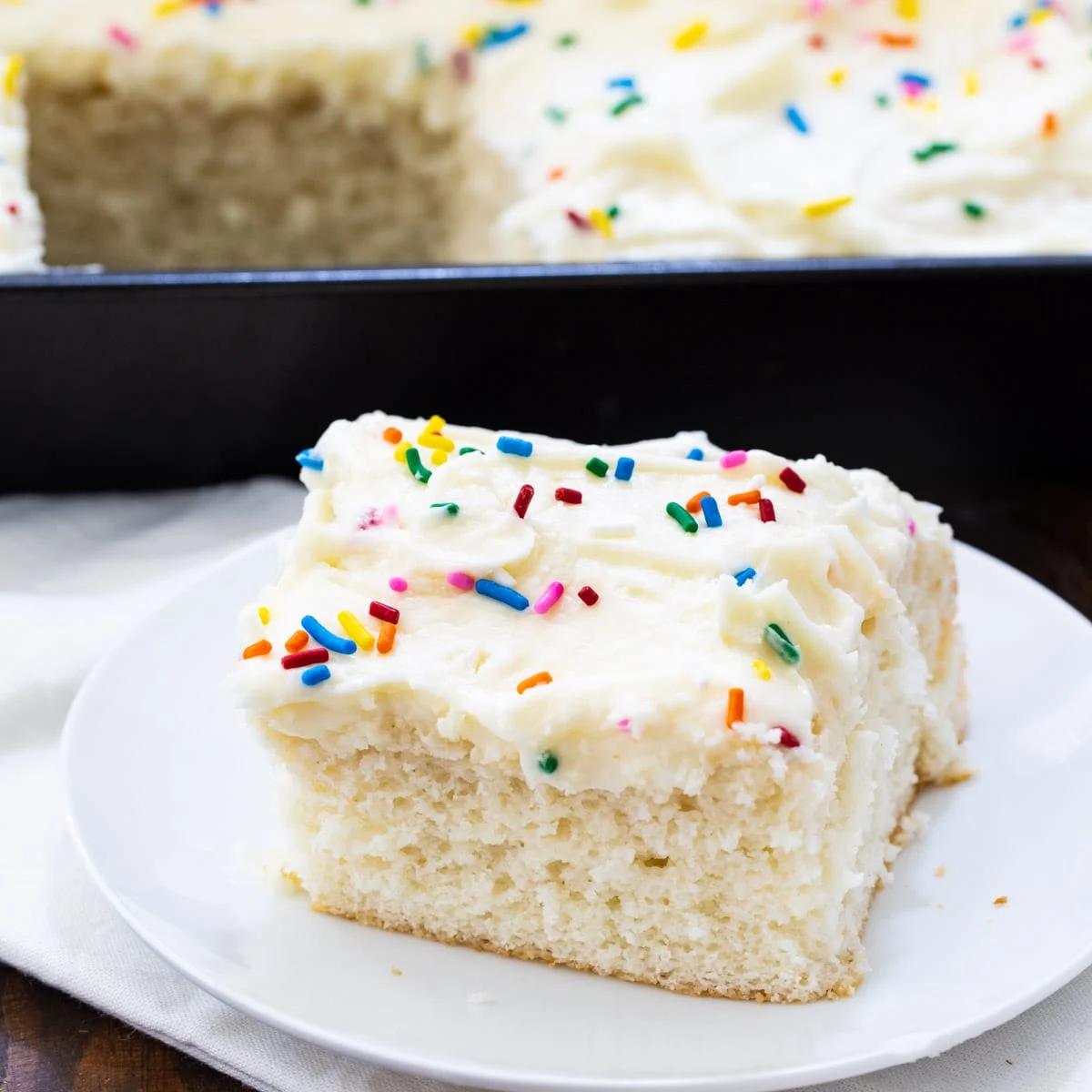 Doctored Cake Mix White Sheet Cake