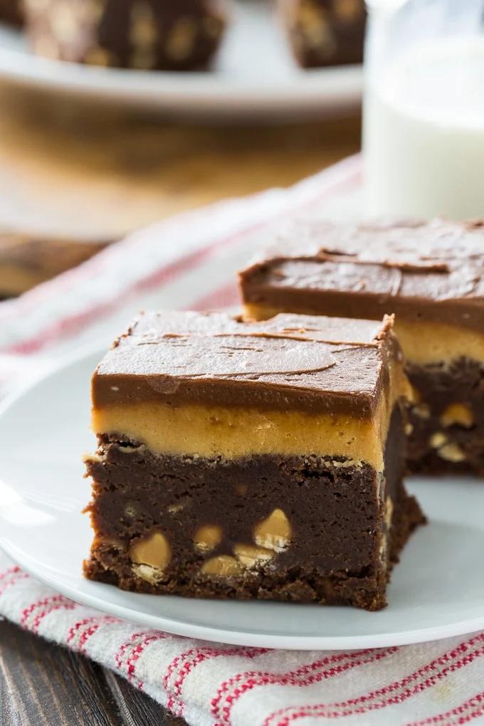 Double Frosted Peanut Butter Brownies