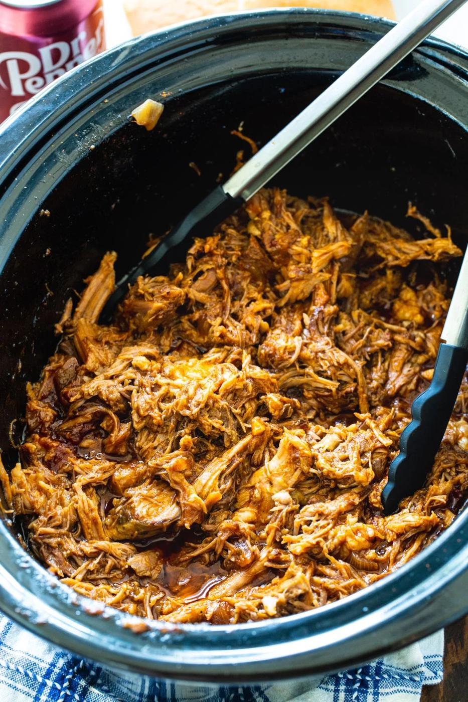 Pulled Pork in a slow cooker.