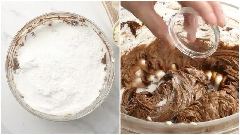 Powdered sugar added to frosting.