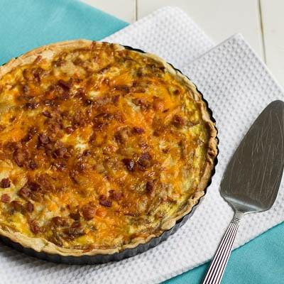 Quiche in a tart pan.