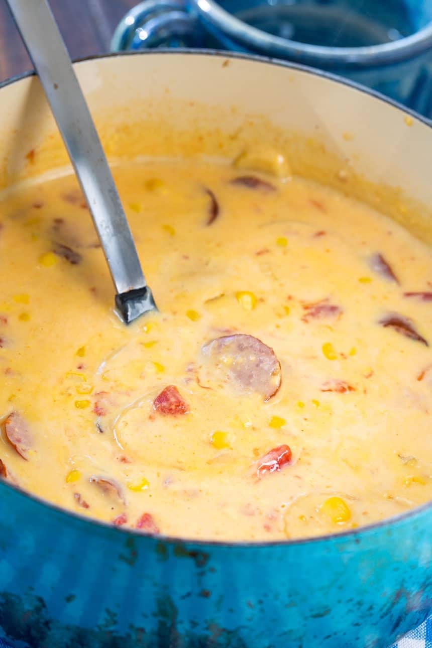 Easy Nacho Soup with Smoked Sausage