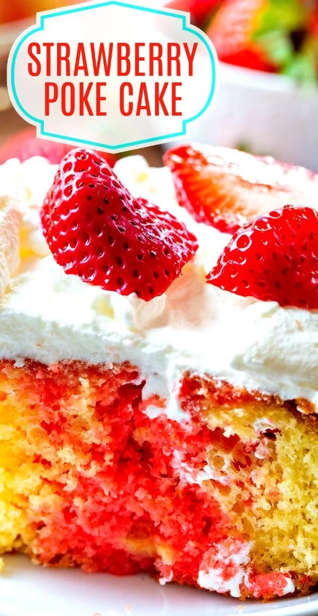 Easy Strawberry Poke Cake