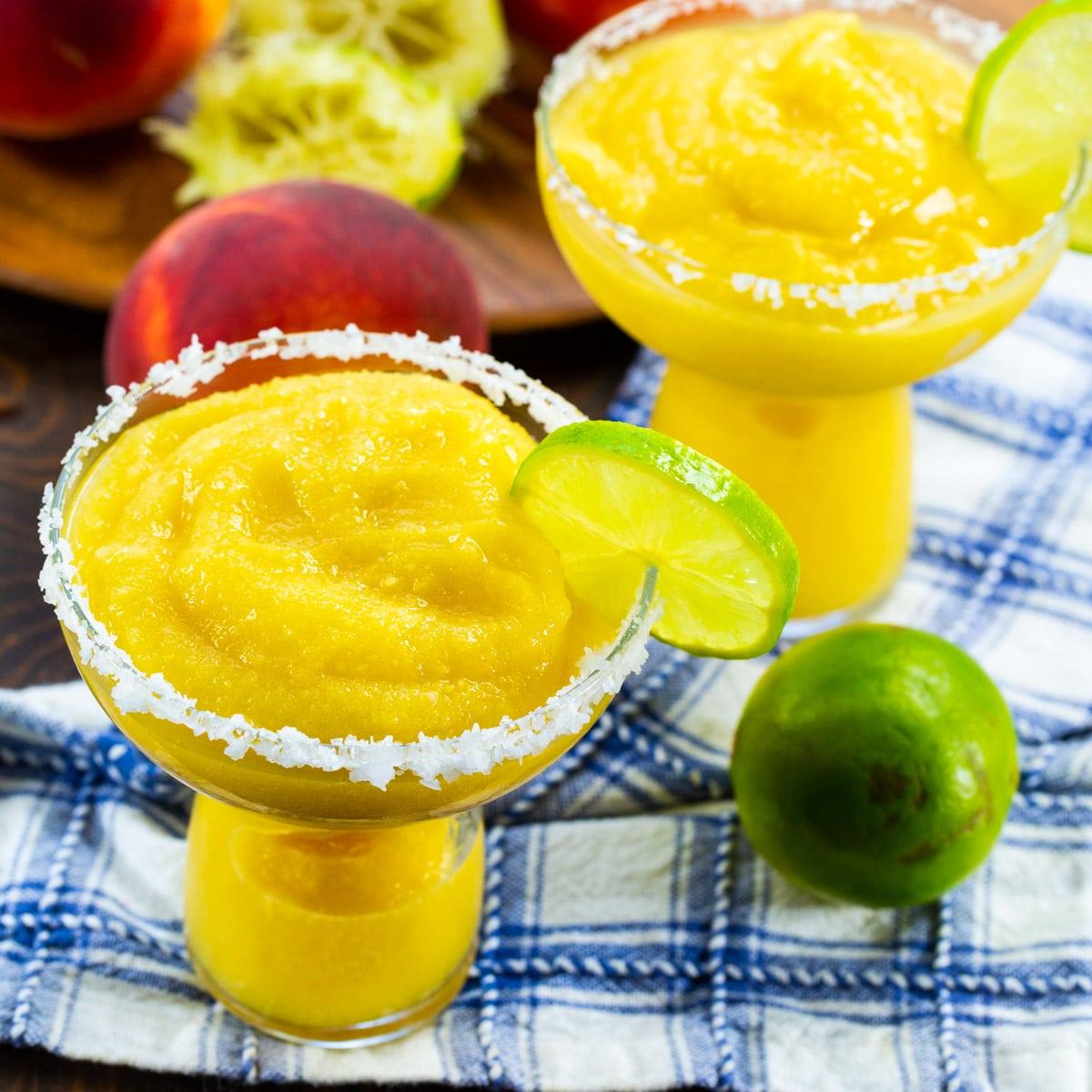 Frozen Peach Margaritas