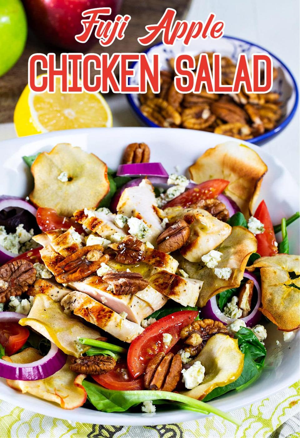 Fuji Apple Chicken Salad in a serving bowl.
