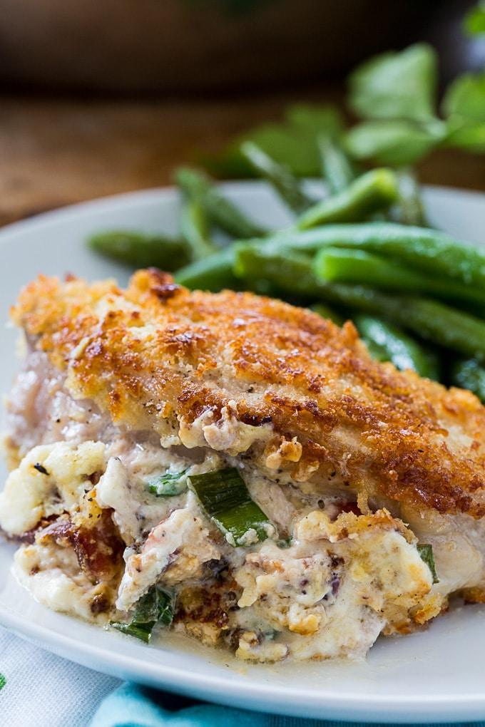 Garlic Parmesan Stuffed Pork Chops