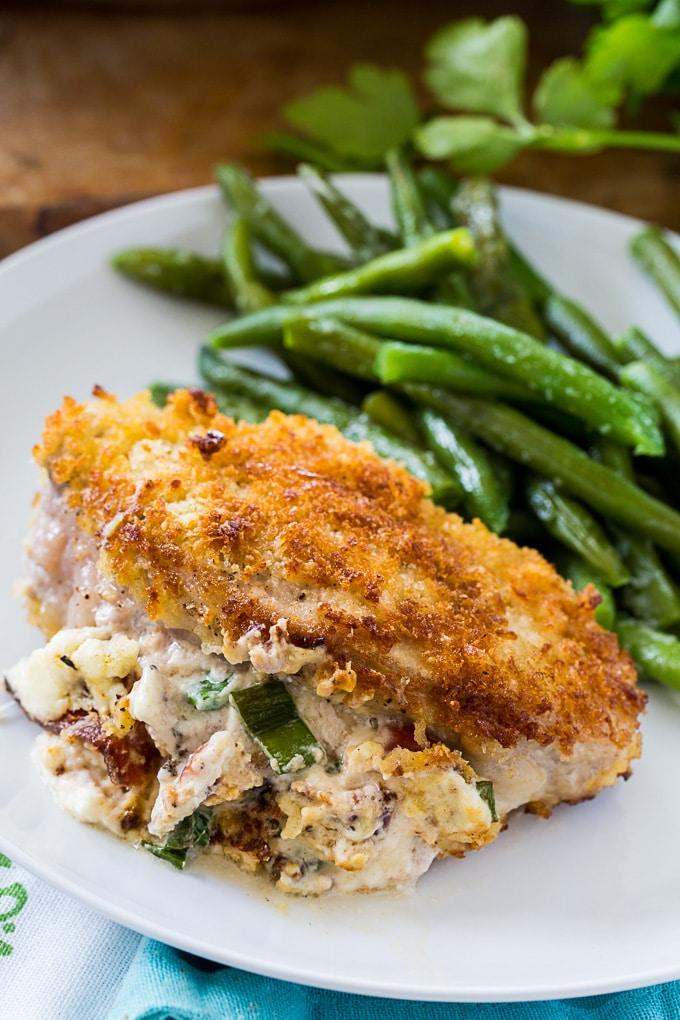 Garlic Parmesan Stuffed Pork Chops