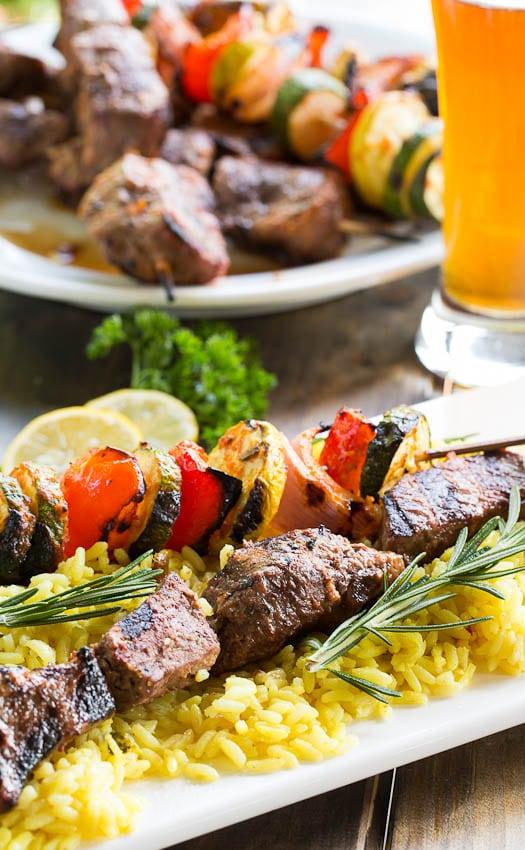 Grilled Beef Kabobs with Lemon and Rosemary Marinade