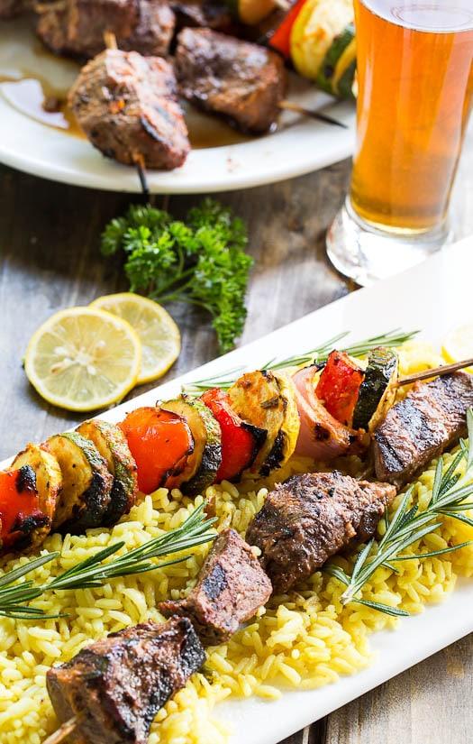 Grilled Beef Kabobs with Lemon and Rosemary Marinade