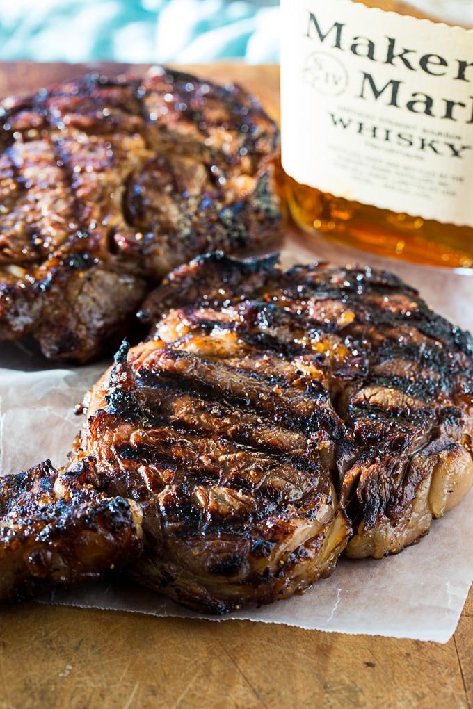 Grilled Bourbon Steaks