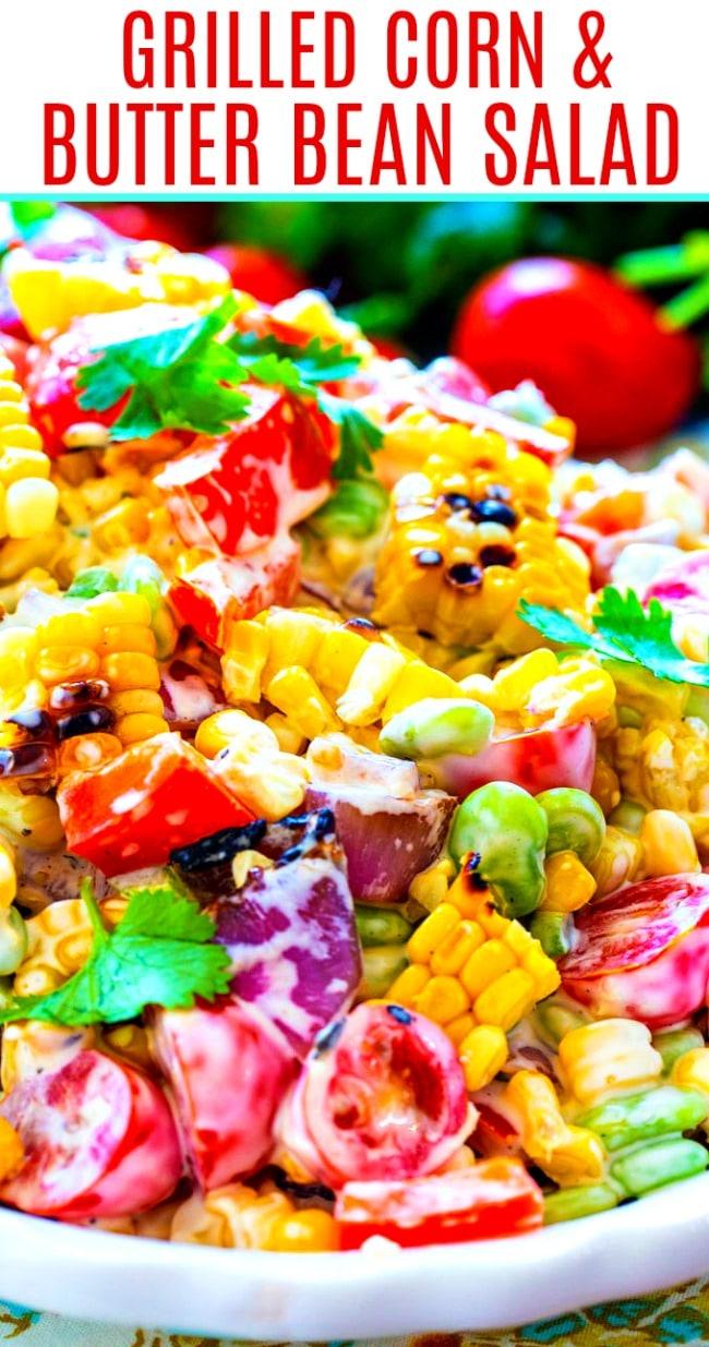 close-up of Grilled Corn Salad