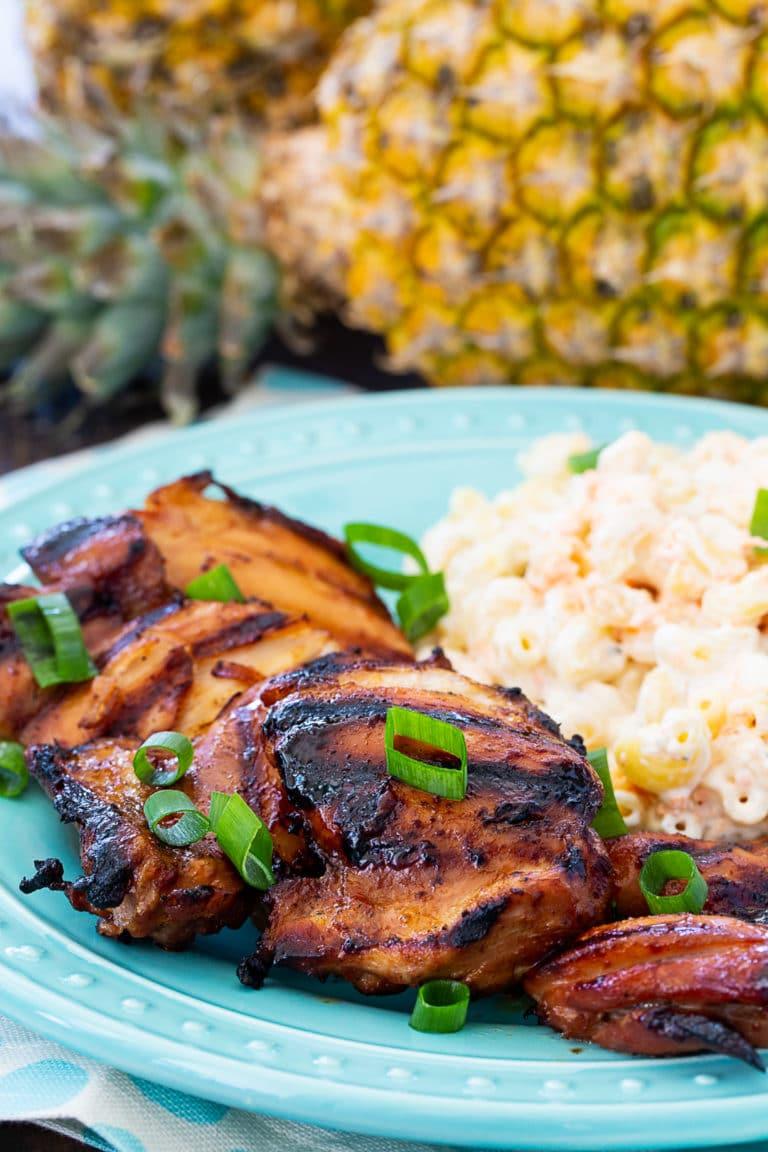 Grilled Huli Huli Chicken with Hawaiian Macaroni Salad