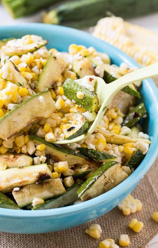 Grilled Zucchini-Corn salad