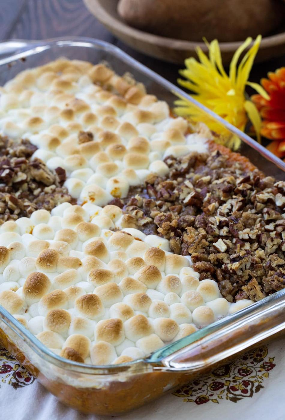 Have It Both Ways Sweet Potato Casserole in baking dish.