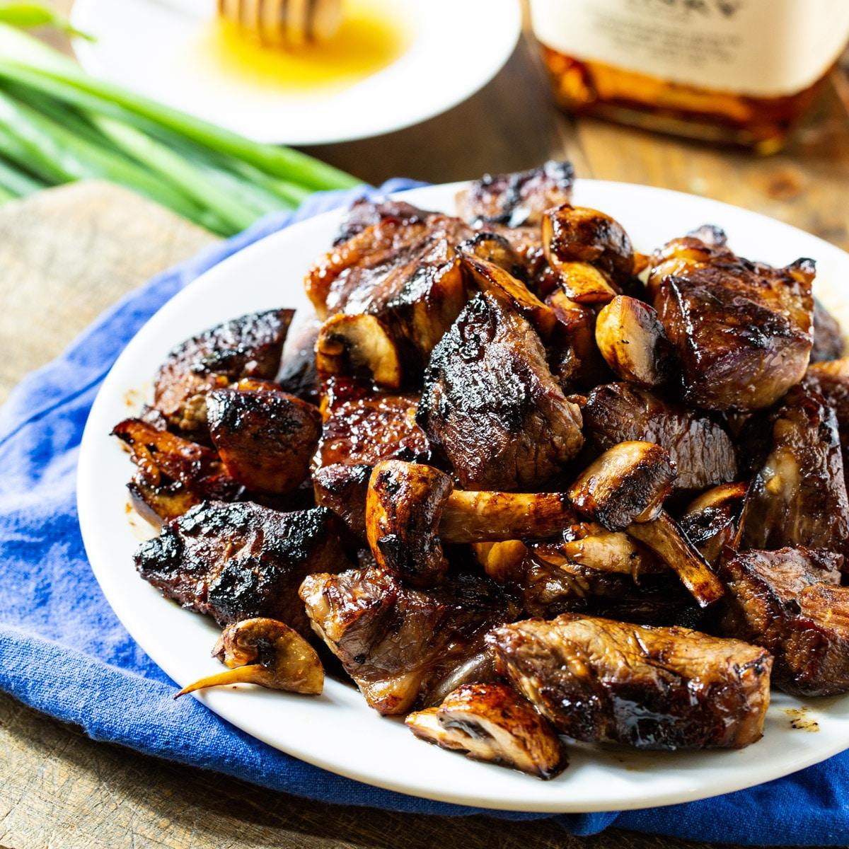 Honey Bourbon Steak Tips