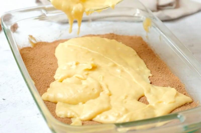 Top layer of batter.