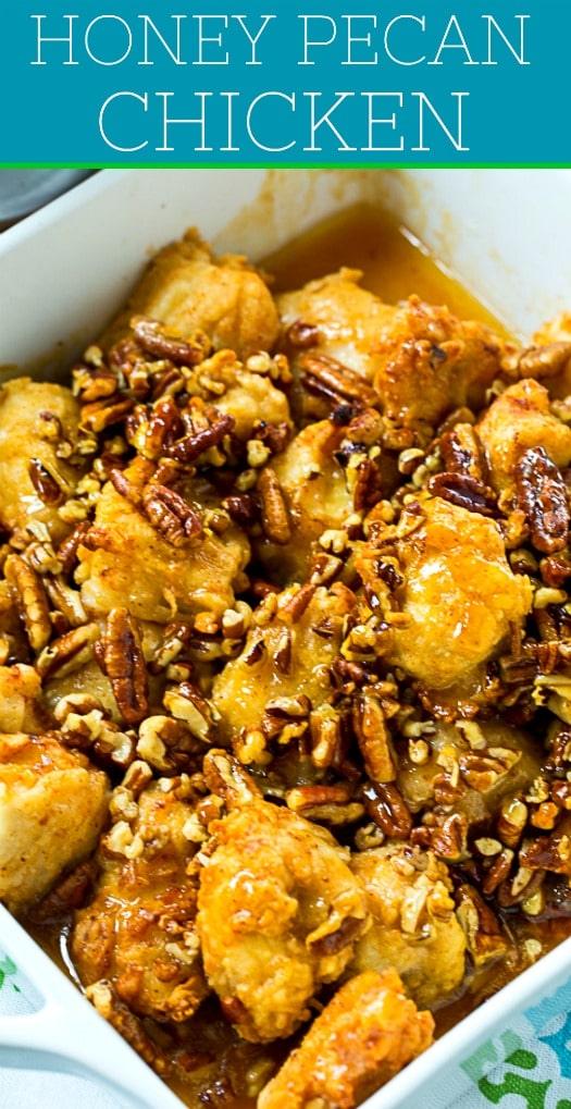 Honey Pecan Chicken is savory, sweet, and buttery #comfortfood #chicken