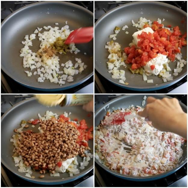 Mixing the ingredients.