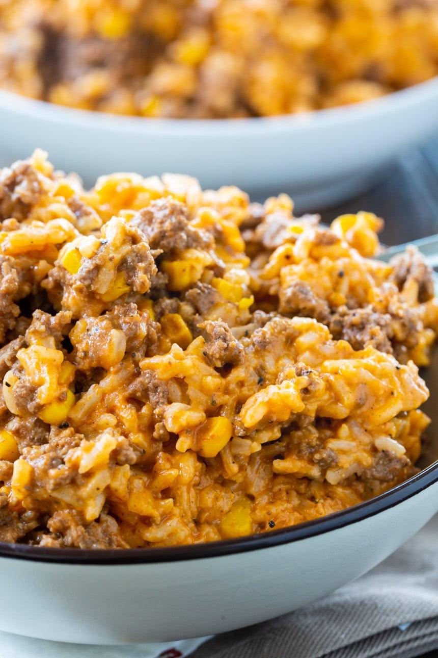 Instant Pot Cheesy Ground Beef and Rice