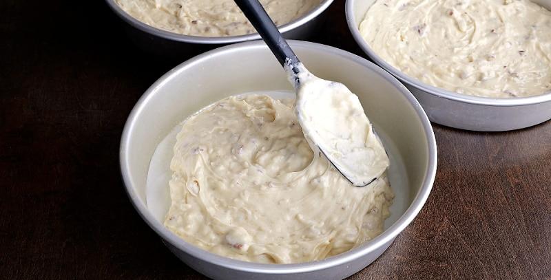 Spreading in batter.