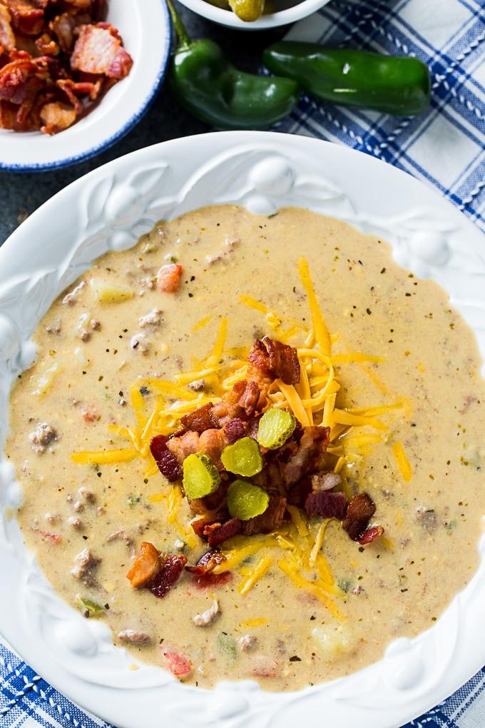 Jalapeno Bacon Cheeseburger Soup