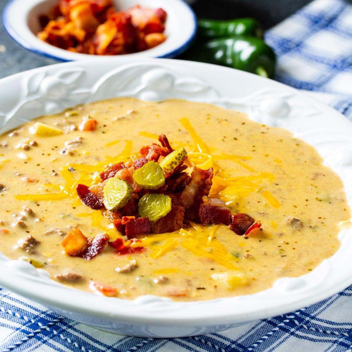 Jalapeno Bacon Cheeseburger Soup