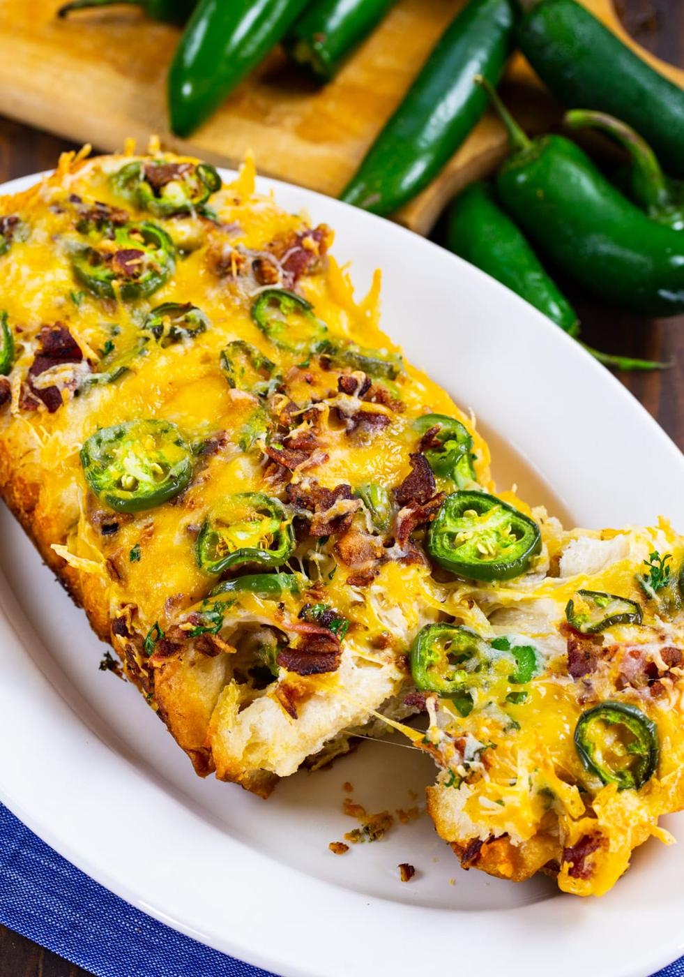 Jalapeno Cheese Pull-Apart Bread on serving plate.