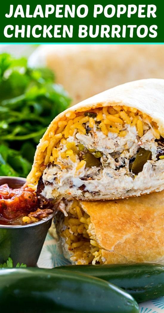 Jalapeno Popper Chicken Burritos with bacon