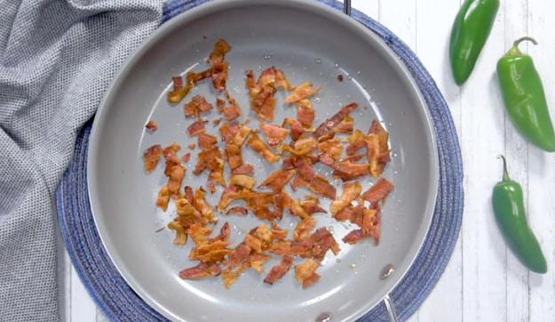 Cooking the bacon.