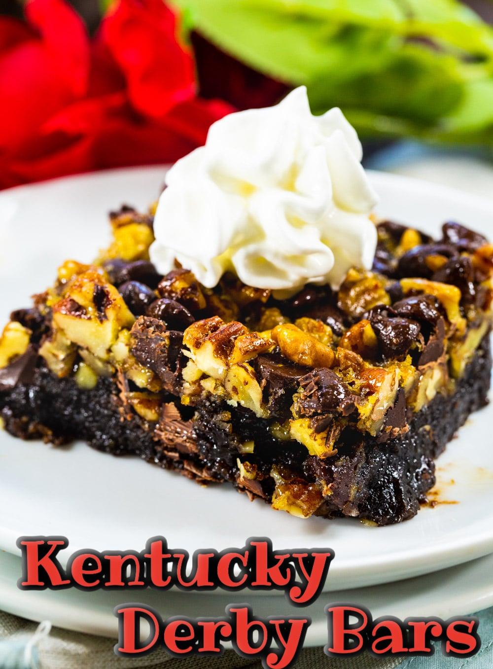 Kentucky Derby Bar topped with whipped cream.