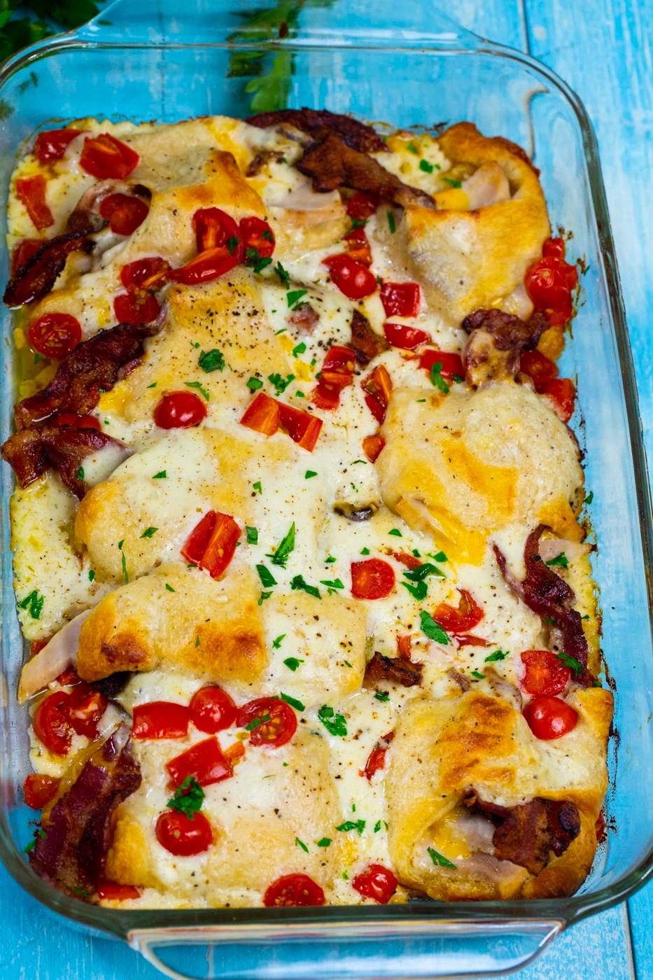 Crescent Casserole in a baking dish.