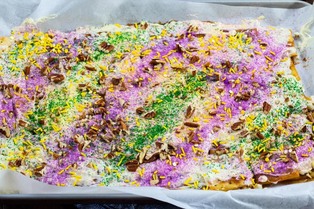 Cracker Candy on baking sheet.