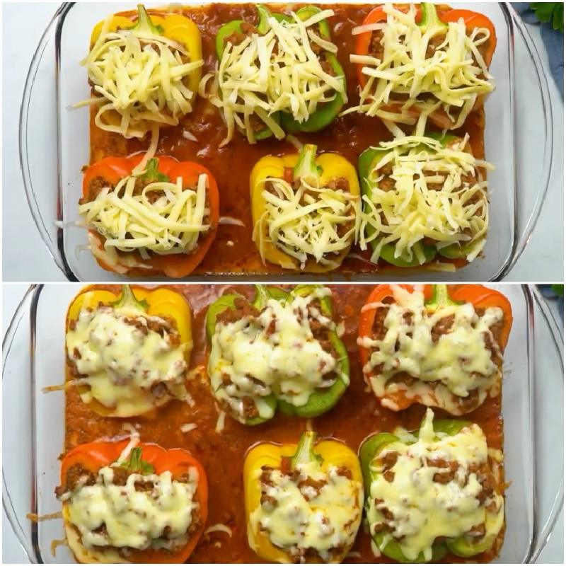 Cheese on the peppers.