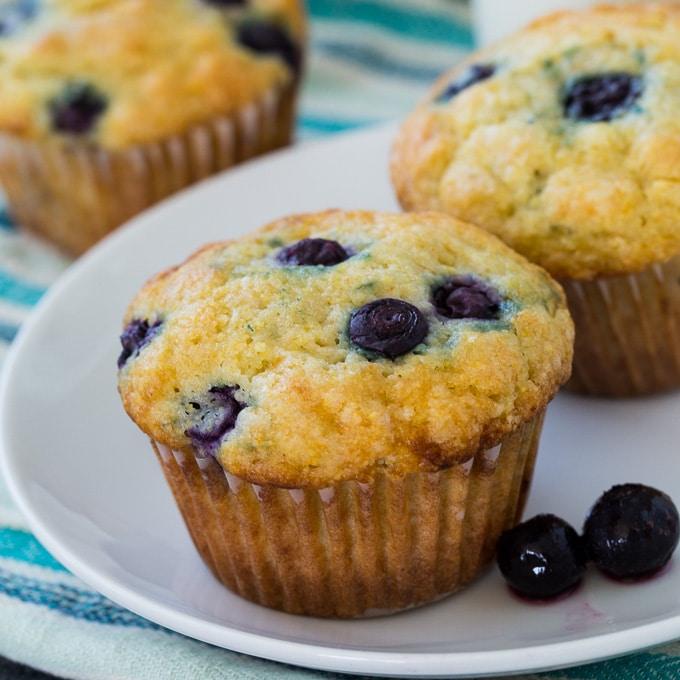 Lemon Blueberry Cornmeal Muffins