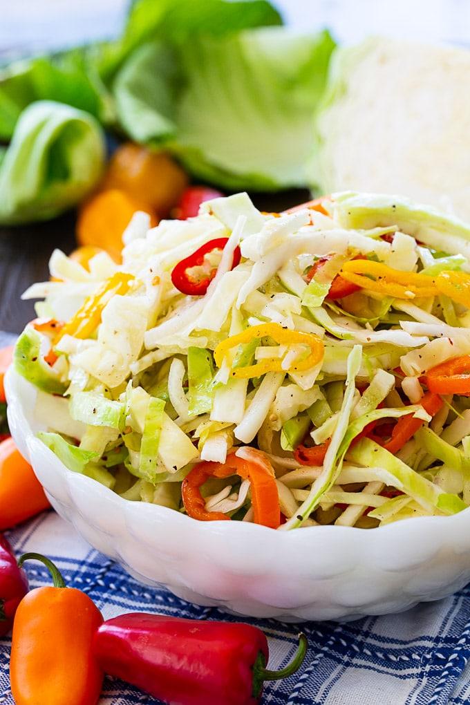 Marinated Cabbage and Sweet Pepper Slaw