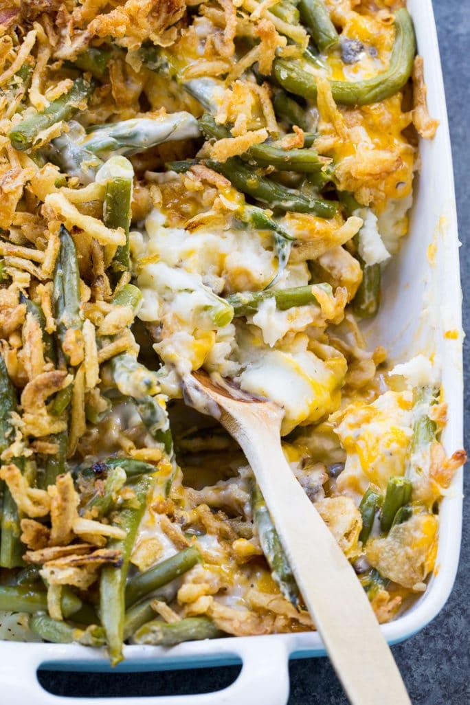 Mashed Potato Green Bean Casserole