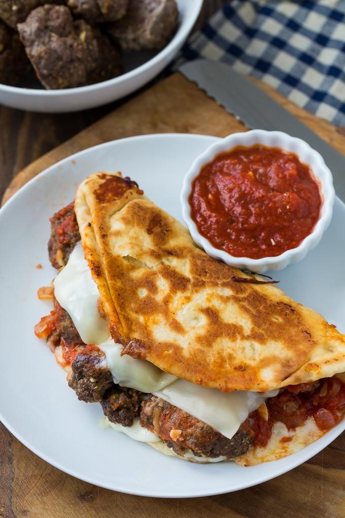 Meatball and Mozzarella Panini