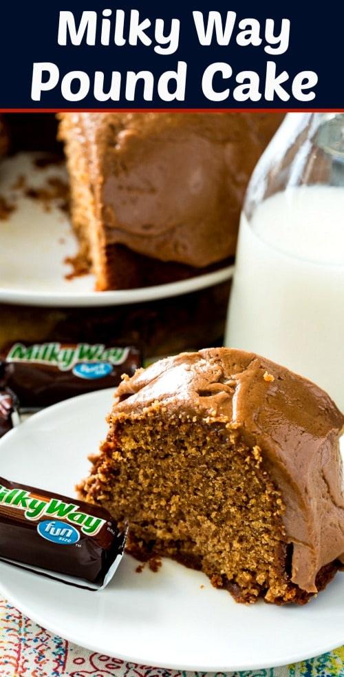Milky Way Pound Cake with Milky Way Frosting #cake #dessert #Halloween